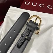 Gucci Belt With Stirrup Buckle In Black Leather 3.5cm - 3