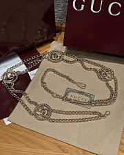 Gucci Metallic Chain Belt With Torchon Double G Gold - 1