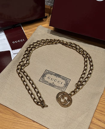 Gucci Double Chain Belt With Charm Gold