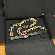 Chanel CC Chain Leather Belt Black Gold - 1