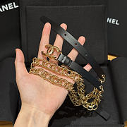 Chanel CC Chain Leather Belt Black Gold - 4