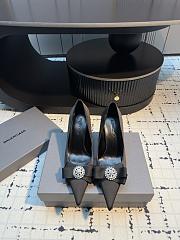 Balenciaga Avenue Palazzo 90mm Pump In Black Satin And Rhinestones - 1