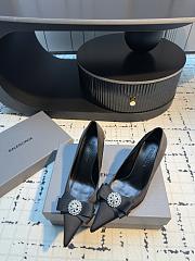 Balenciaga Avenue Palazzo 90mm Pump In Black Satin And Rhinestones - 6