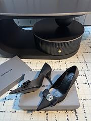 Balenciaga Avenue Palazzo 90mm Pump In Black Satin And Rhinestones - 4