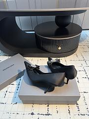 Balenciaga Avenue Palazzo 90mm Pump In Black Satin And Rhinestones - 2
