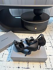 Balenciaga Avenue Palazzo 110mm Heeled Sandals In Black Satin And Rhinestones - 2