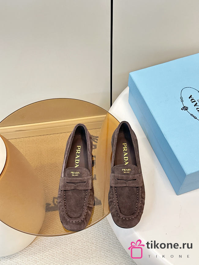 Prada Suede Loafers Dark Brown 1D175O - 1