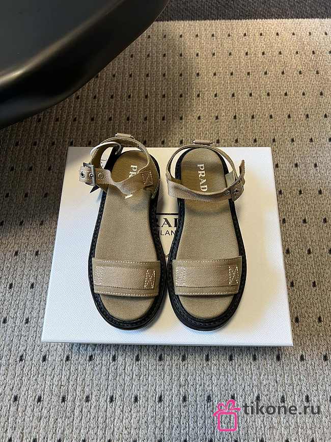 Prada Canvas Sandals Military Green 1X466O - 1