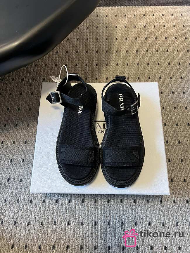 Prada Canvas Sandals Black 1X466O - 1