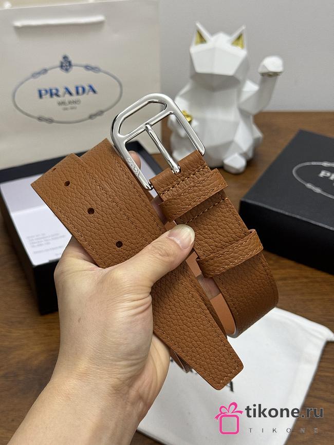 Prada Leather Belt Brown 3.5cm - 1