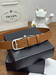 Prada Leather Belt Brown 3.5cm - 2