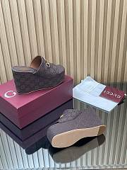 Gucci Wedge Sandal with Horsebit Dark Brown GG Canvas - 5