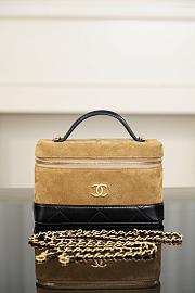 Chanel Vanity with Chain Suede Calfskin Shiny Lambskin & Gold-Tone Metal Brown & Black - 19.5x17x5cm - 1