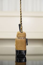 Chanel Vanity with Chain Suede Calfskin Shiny Lambskin & Gold-Tone Metal Brown & Black - 19.5x17x5cm - 6