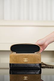 Chanel Vanity with Chain Suede Calfskin Shiny Lambskin & Gold-Tone Metal Brown & Black - 19.5x17x5cm - 5