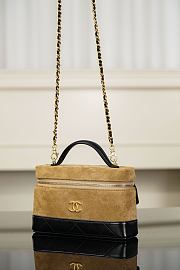 Chanel Vanity with Chain Suede Calfskin Shiny Lambskin & Gold-Tone Metal Brown & Black - 19.5x17x5cm - 3