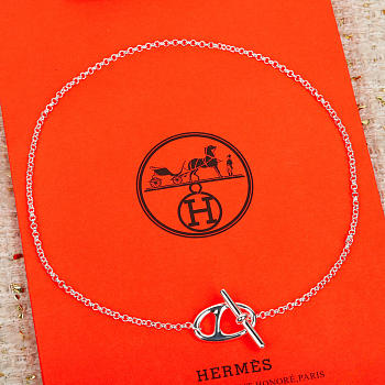 Hermes Chaine D'ancre Punk Necklace Silver
