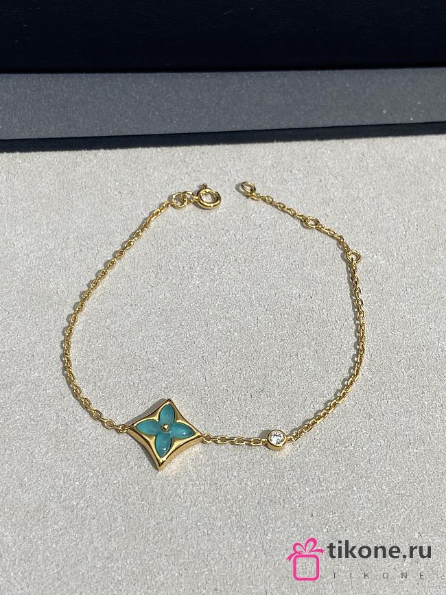 LV Color Blossom BB Star Bracelet Yellow Gold Amazonite and Diamond Q05977 - 1