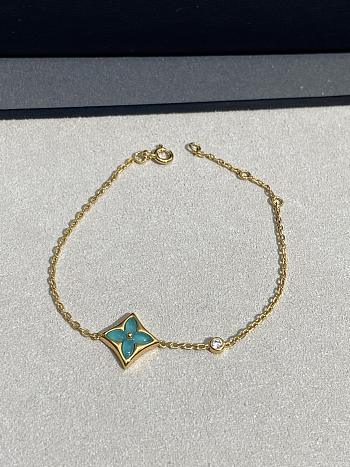 LV Color Blossom BB Star Bracelet Yellow Gold Amazonite and Diamond Q05977