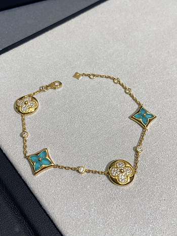 LV Color Blossom BB Star and Sun Multi-Motif Bracelet Yellow Gold Amazonite and Diamonds Q05979