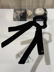 Chanel Hair Tie Bow in Black Velvet  - 4
