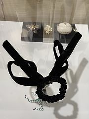 Chanel Hair Tie Bow in Black Velvet  - 3