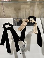 Chanel Hair Tie Bow in Black Velvet  - 2