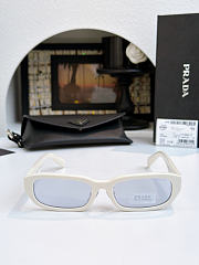 Prada PR B06SF Rectangular Sunglasses White - 1