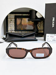 Prada PR B06SF Rectangular Sunglasses Brown - 1
