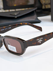 Prada PR B06SF Rectangular Sunglasses Brown - 3