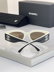 Chanel Cat Eye Sunglasses Black & White Lenses Beige CH6056 - 5