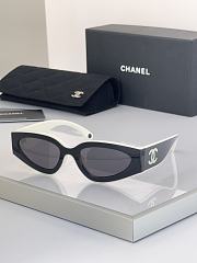 Chanel Cat Eye Sunglasses Black & White Lenses Black CH6056 - 1