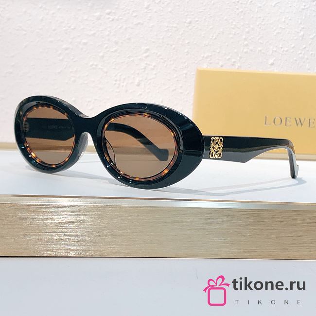 Loewe Mini Anagram Oval Sunglasses Black LW40190F - 1