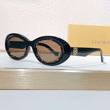 Loewe Mini Anagram Oval Sunglasses Black LW40190F