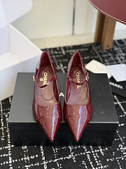 Chanel Mary Janes Patent Calfskin Dark Red 35mm - 1