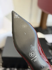 Chanel Mary Janes Patent Calfskin Dark Red 35mm - 3