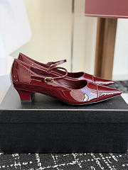 Chanel Mary Janes Patent Calfskin Dark Red 35mm - 6