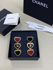 Chanel Pendant Earrings Golden Black & Dark Red Metal & Resin - 1