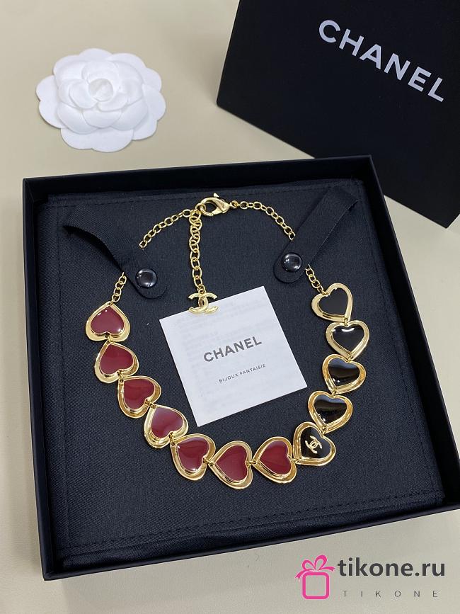 Chanel Necklace Golden Black & Dark Red Metal & Resin - 1