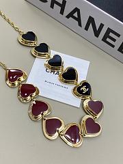 Chanel Necklace Golden Black & Dark Red Metal & Resin - 6