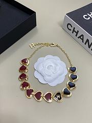 Chanel Necklace Golden Black & Dark Red Metal & Resin - 5