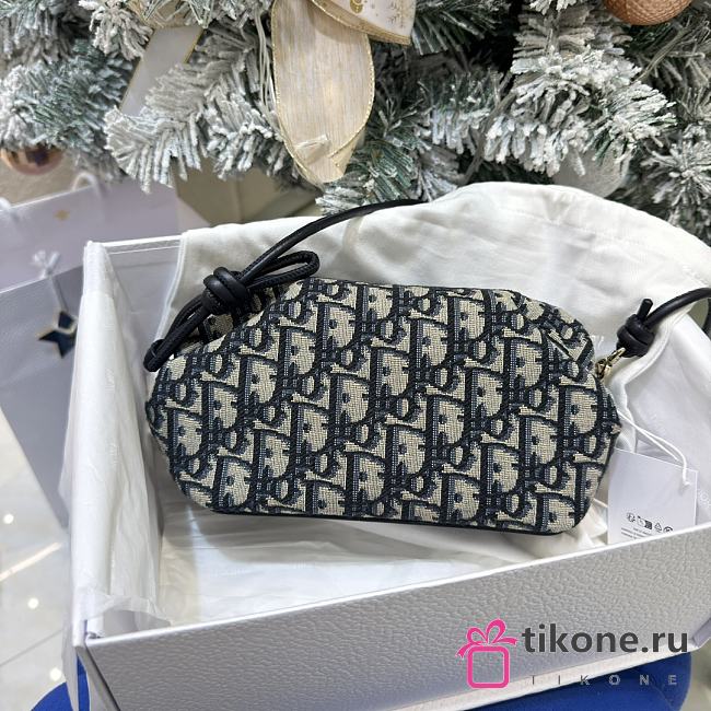 Dior Bow Pouch Blue Dior Oblique Jacquard - 20x11x8cm - 1