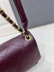 Chanel Flap Bag Lamskin & Gold-Tone Metal Dark Burgundy - 25x14.5x5cm - 4