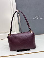 Chanel Flap Bag Lamskin & Gold-Tone Metal Dark Burgundy - 25x14.5x5cm - 3