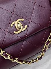 Chanel Flap Bag Lamskin & Gold-Tone Metal Dark Burgundy - 25x14.5x5cm - 2