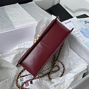 Chanel Wallet on Chain Shiny Calfskin & Gold-Tone Metal Dark Burgundy - 19.2x12.3x3.5cm - 6