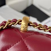 Chanel Wallet on Chain Shiny Calfskin & Gold-Tone Metal Dark Burgundy - 19.2x12.3x3.5cm - 5