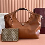 Gucci Giglio Large Tote Bag Dark Brown Leather - 60×47×16cm - 1
