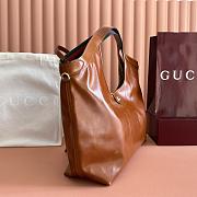 Gucci Giglio Large Tote Bag Dark Brown Leather - 60×47×16cm - 5