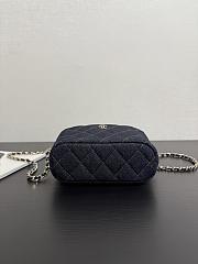 Chanel Classic Clutch With Chain Denim & Gold Metal Dark Blue & Orange - 21.5x19x7.5cm - 4